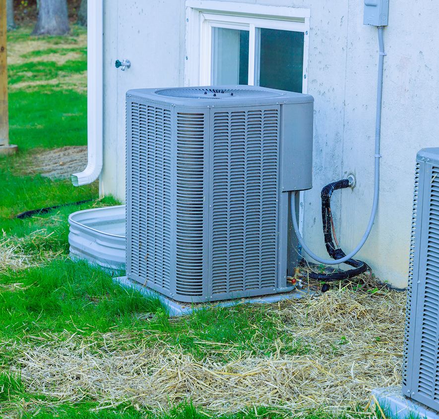 Air conditioner beside house window